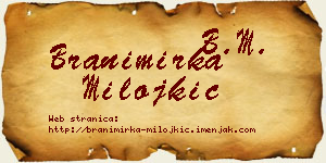 Branimirka Milojkić vizit kartica